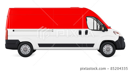 Indonesian, Monacan flag painted on commercial delivery van. Freight delivery in Indonesia, Monaco, Principality of Monaco, concept. 3D rendering 85204335