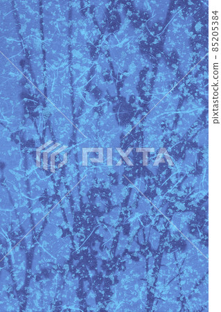 Plum blossom silhouette on Japanese paper with beautiful snowstorm 85205384