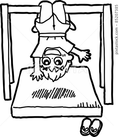 一個男孩擊打單槓 85207385