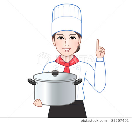 Illustration of a young and beautiful cook 85207491
