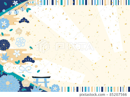 與日本配色方案的新年背景 85207566