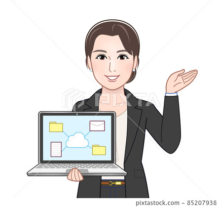 A woman in a fashionable suit 85207938