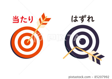 Illustration of an arrow that was hit and missed _ There is a character 85207992