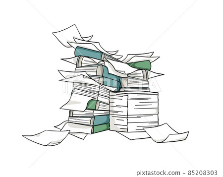 Stacked pile of documents 85208303