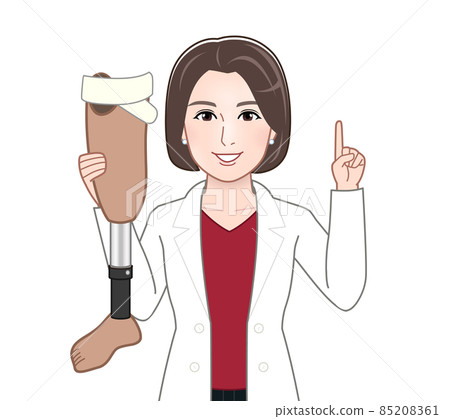 Illustration of a medical worker in a white coat Illustration of a medical worker in a white coat 85208361