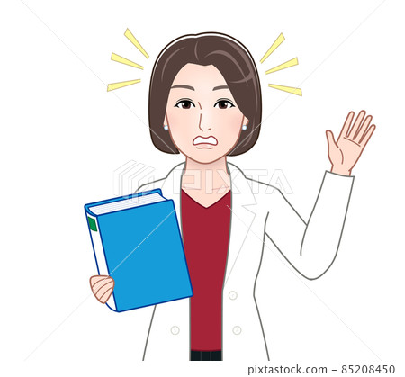 Illustration of a medical worker in a white coat 85208450
