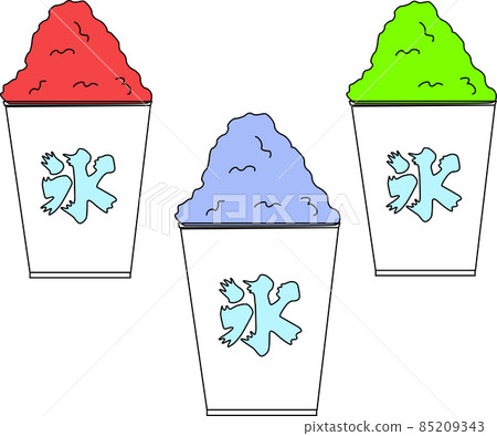 Illustration material of simple shaved ice with different taste 85209343
