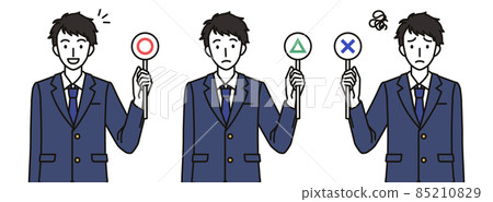 Male junior high school and high school students with Maru, Batsu, and Sankaku tags 85210829