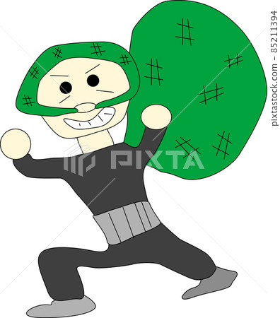 Illustration material of thief with furoshiki 85211394
