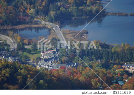 Laurentian Mountains, Canada Tramblant Village seen from the summit of Tramblant Laurentian Mountains, Canada Tramblant Village seen from the summit of Tramblant 85211659