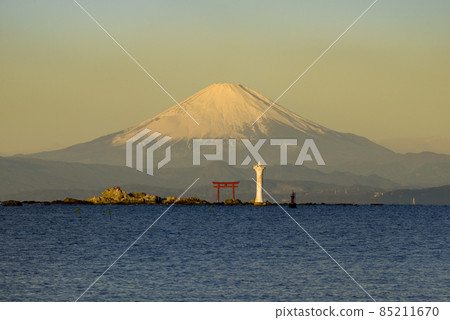 三浦半島【神奈川縣葉山町】清晨的富士山【冬季】 三浦半島【神奈川縣葉山町】清晨的富士山【冬季】 85211670