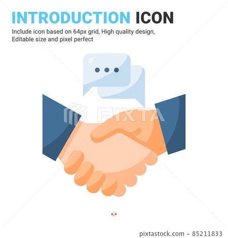 Introduction icon vector with flat color style isolated on white background. Vector illustration interaction sign symbol icon concept for business, finance, industry, company, apps, web and project Introduction icon vector with flat color style isolated on white background. Vector illustration interaction sign symbol icon concept for business, finance, industry, company, apps, web and project 85211833