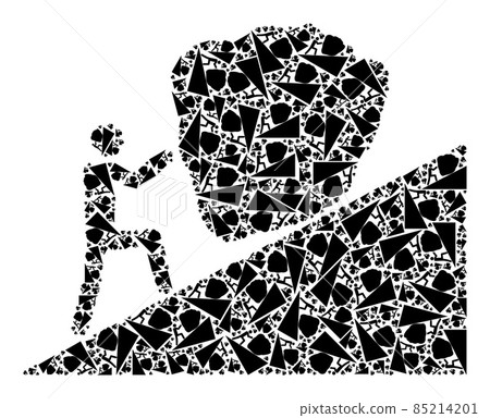 Man Rolling Stone Up Recursion Icon Mosaic of Self Icons Man Rolling Stone Up Recursion Icon Mosaic of Self Icons 85214201