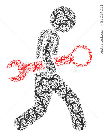 Guy Steal Wrench Fractal Icon Collage of Self... - Stock Illustration ...
