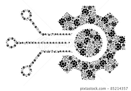 Smart Gear Connection Recursive Icon Collage of... - Stock Illustration ...