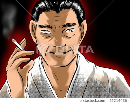 Shonen manga strong debt collection Yakuza... - Stock Illustration  [85214486]