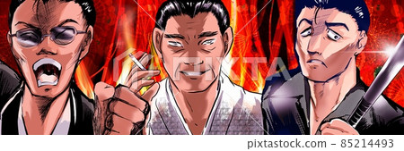 Shonen manga strong debt collection Yakuza blackmail illustration 85214493
