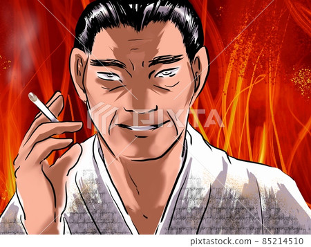 Shonen manga strong debt collection Yakuza... - Stock Illustration  [85214510]