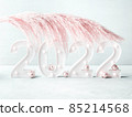 New year 2022 lights numbers with pink pampas branch, ornaments 85214568