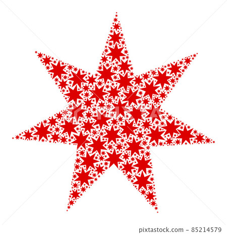 Seven Pointed Star Recursion Icon Composition of Self Items 85214579
