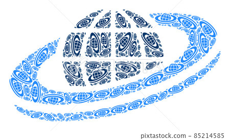 Planet Orbit Recursive Icon Mosaic of Self Items - Stock Illustration ...
