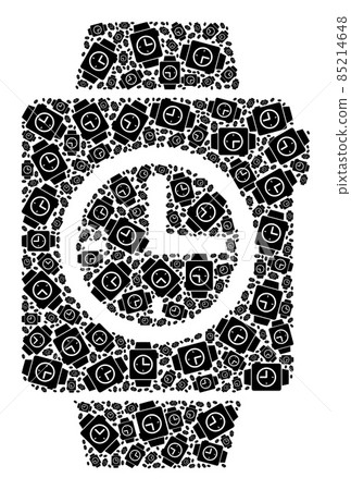 Clock Watches Recursive Icon Composition of...-插圖素材 [85214648] - PIXTA圖庫