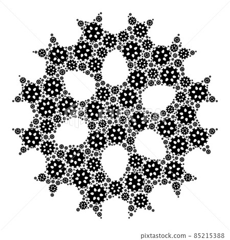 Virus Cell Fractal Icon Collage of Self Icons - Stock Illustration ...