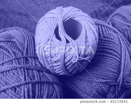 Very peri purple cotton and wool knitting yarn 85215641