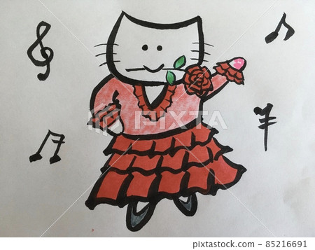 Flamenco dancing cat - Stock Illustration [85216691] - PIXTA