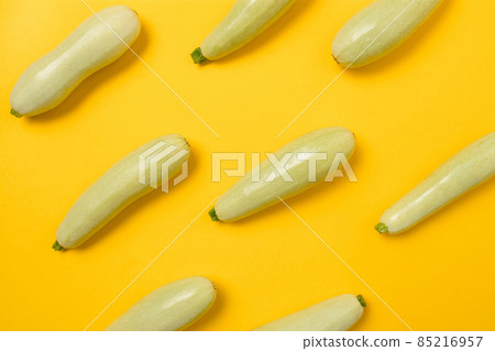 Vegetables abstract background. Zucchini on the white 85216957