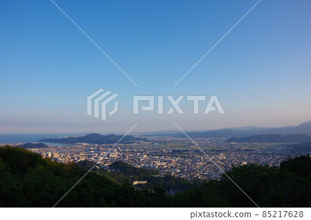 View of Mt. Hinomine and Komatsushima City from Bizan Park, Tokushima Prefecture View of Mt. Hinomine and Komatsushima City from Bizan Park, Tokushima Prefecture 85217628