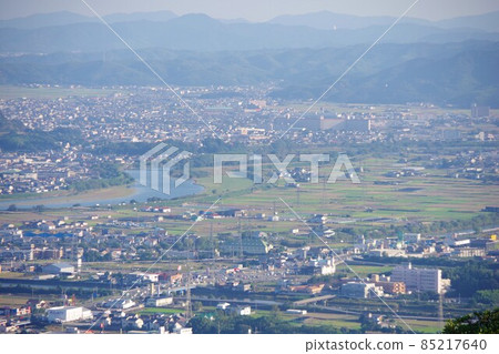 View of Komatsushima City from Mt. Bizan, Tokushima Prefecture 85217640