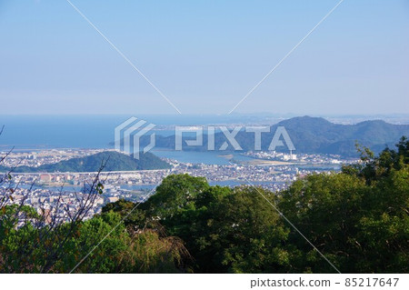 View of Mt. Bizan and Komatsushima City from Tokushima Prefecture View of Mt. Bizan and Komatsushima City from Tokushima Prefecture 85217647