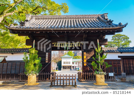 冬天的德川園、黑門松木裝飾<愛知縣名古屋市> 85218144