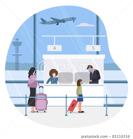 Covid Travel Airport Plane People Tourist Check in Covid Travel Airport Plane People Tourist Check in 85218316