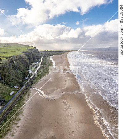 Aerial view of Downhill at the Mussenden Temple in County Londonderry in Northern Ireland Aerial view of Downhill at the Mussenden Temple in County Londonderry in Northern Ireland 85219084