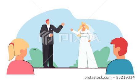 People looking at couple getting married 85219334