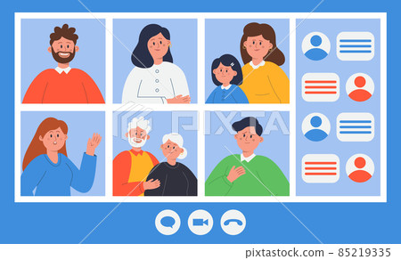 People having video call using phone, computer or tablet 85219335