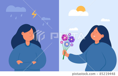Good and bad mood flat vector illustration Good and bad mood flat vector illustration 85219448