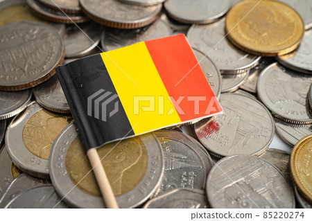 Germany flag on coins background, finance and accounting, banking concept. Germany flag on coins background, finance and accounting, banking concept. 85220274
