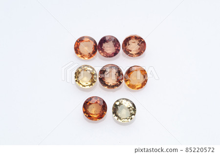 Colorfull natural sapphires on the white background Colorfull natural sapphires on the white background 85220572