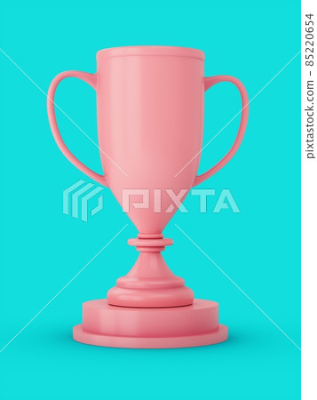 3D Rendering Pink Award Trophy Cup isolated on blue background 3D Rendering Pink Award Trophy Cup isolated on blue background 85220654