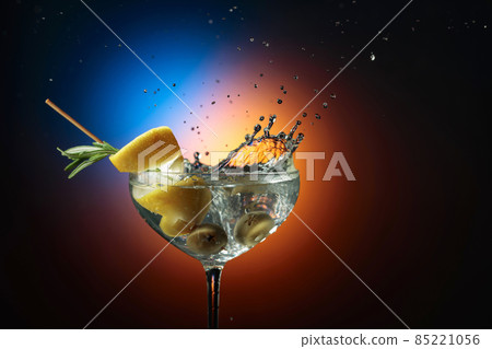 Classical martini with green olives. 85221056