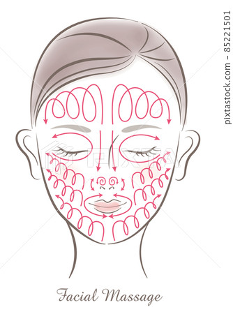 美容面部按摩(水彩風格) 美容面部按摩(水彩風格) 85221501