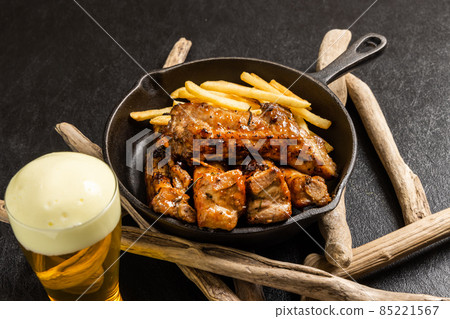 Rib steak American-style sparerib pork steak photo 85221567