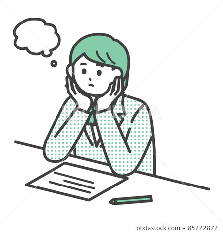 Illustration material of student girl thinking Illustration material of student girl thinking 85222872
