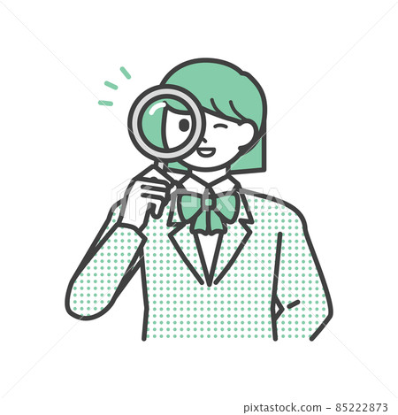 Illustration material of student girl holding a magnifying glass Illustration material of student girl holding a magnifying glass 85222873