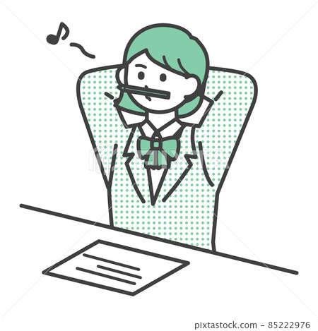 Illustration material of student girl singing humming Illustration material of student girl singing humming 85222976
