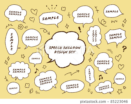 Hand drawn speech bubble set Hand drawn speech bubble set 85223046