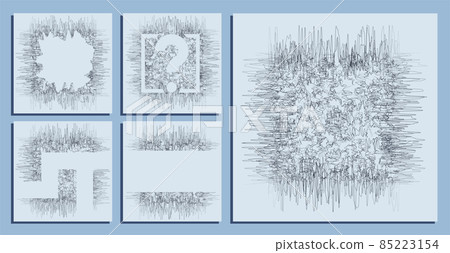 abstract square backgrounds of small hand drawn chaotic lines curves. Random children doodles of scribbles. Isolated vector abstract square backgrounds of small hand drawn chaotic lines curves. Random children doodles of scribbles. Isolated vector 85223154